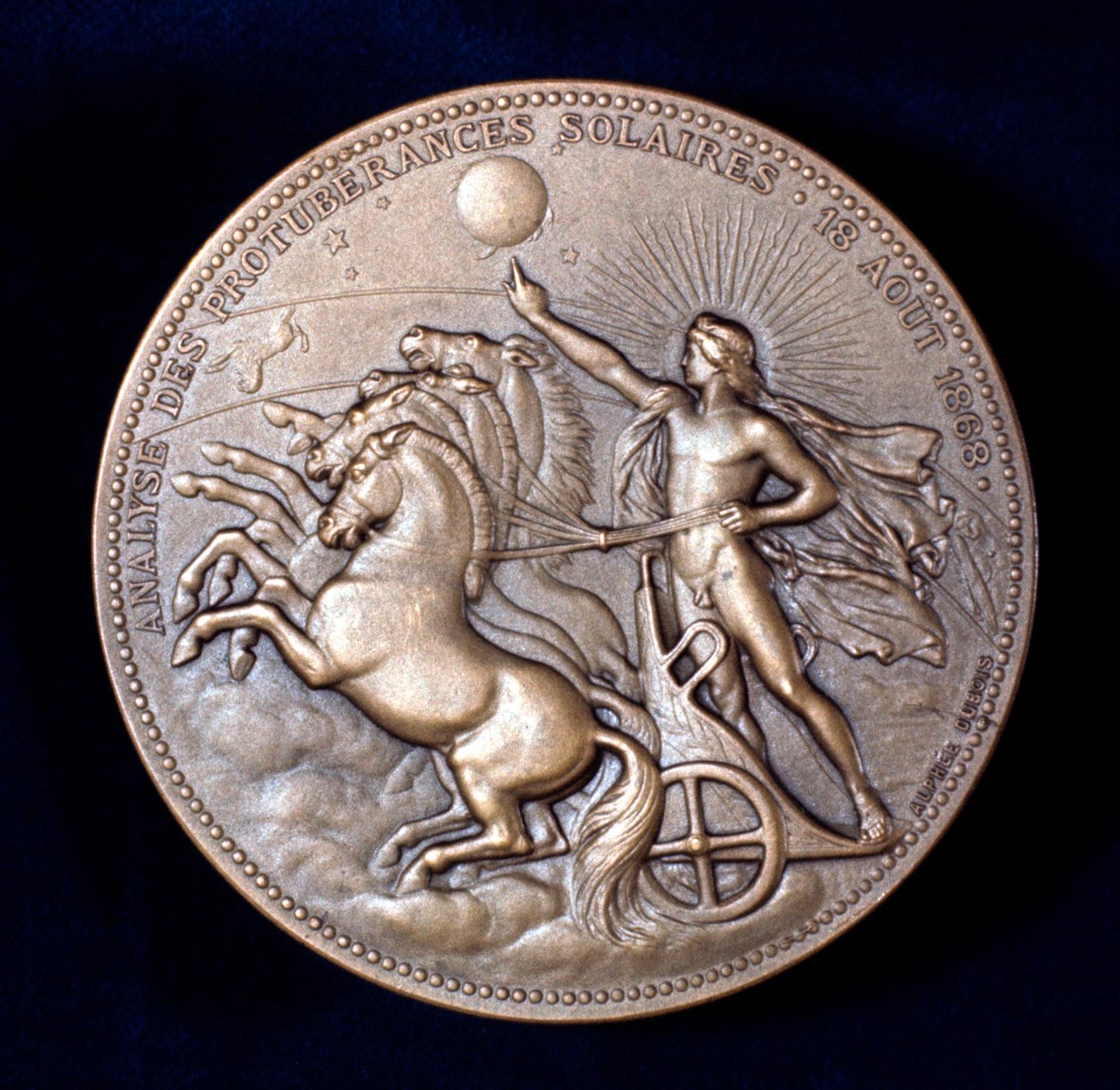纪念法国和英国天文学家Pierre Janssen和Norman Lockyer的奖章，1868年 作者 不明