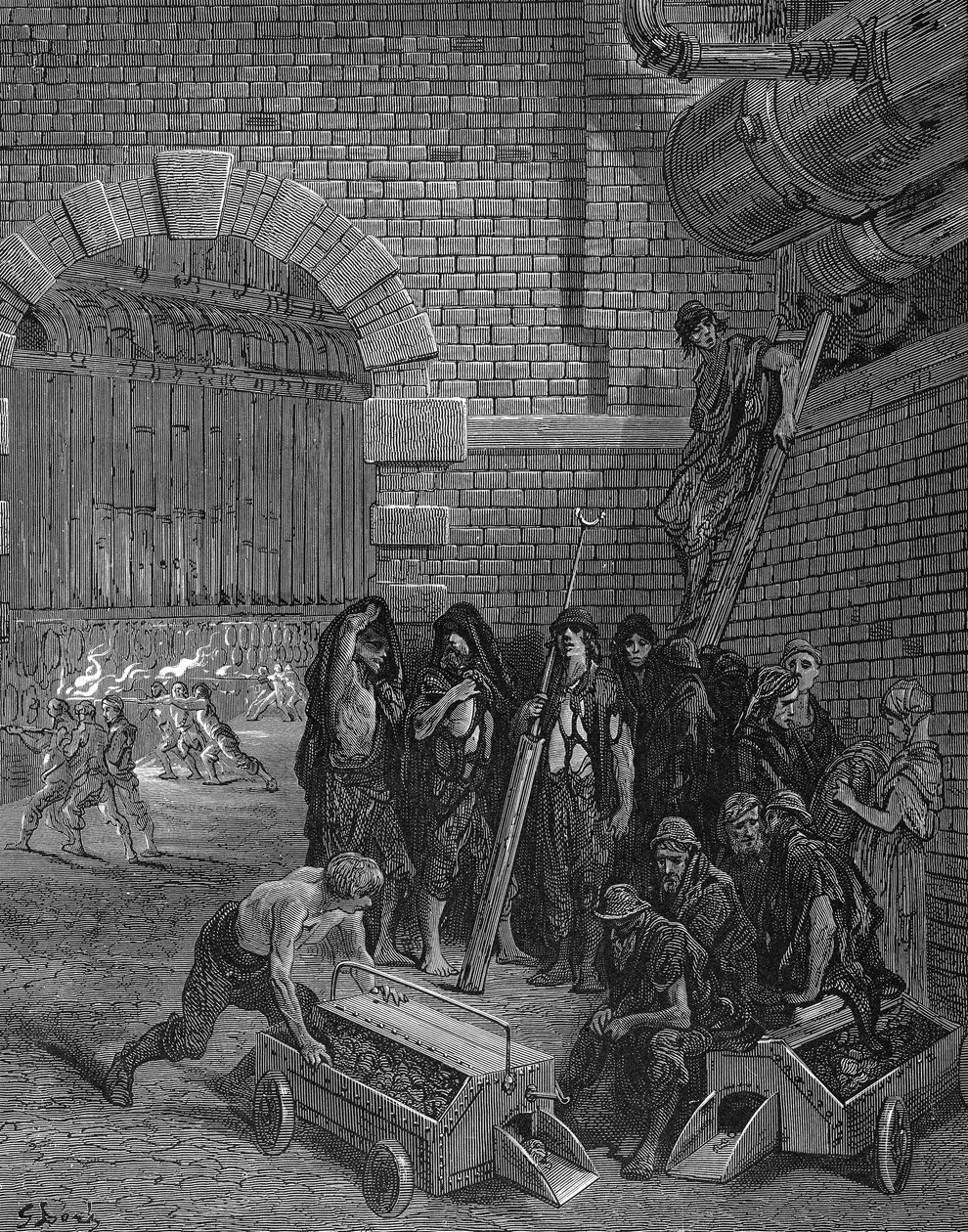 拉比斯·加斯加斯（Lambeth Gasworks），男子因反击而休假，1872年 作者 不明