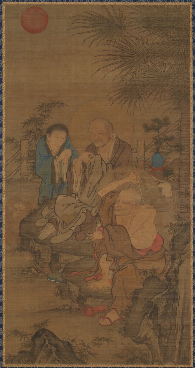 清晨阳光下的补衣，明代，15-16世纪。 作者 不明
