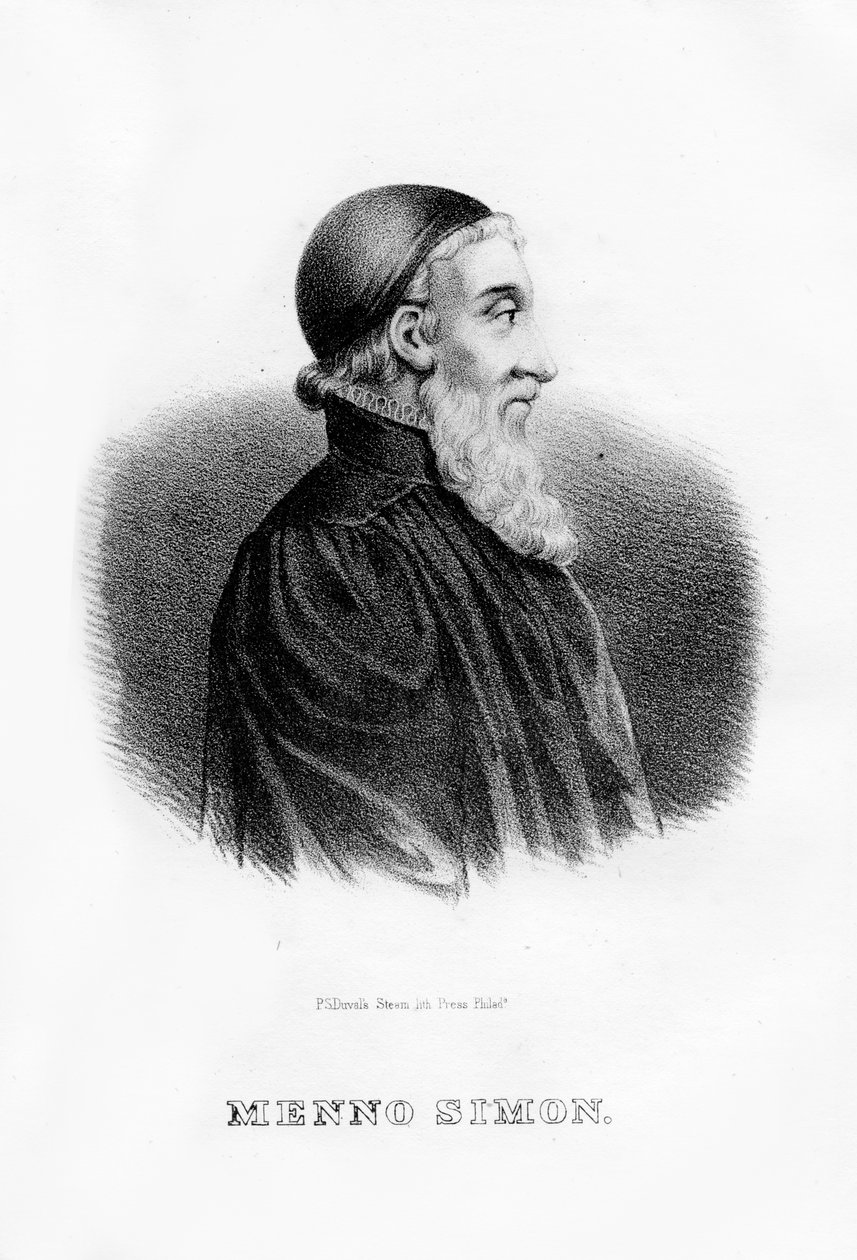 Menno Simons，荷兰洗礼宗教领袖，1854年 作者 不明