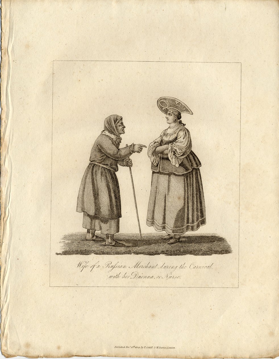 商人的妻子在法兴（Fasching）期间担任护士，1833年 作者 不明