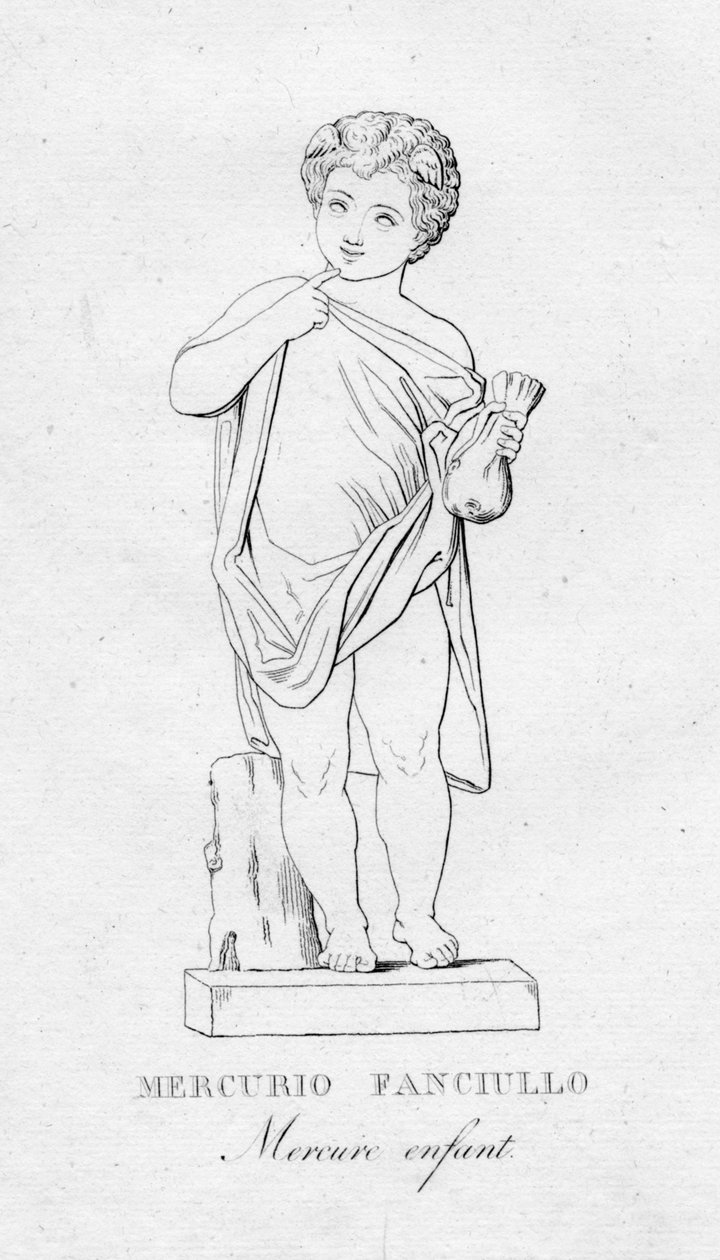Mercurio Fanciulo美居婴儿，c1850 作者 不明