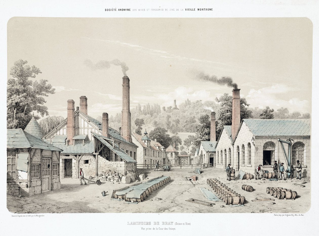 Metals, Zinc Zinc rolling-mills at Bray, France 作者 不明