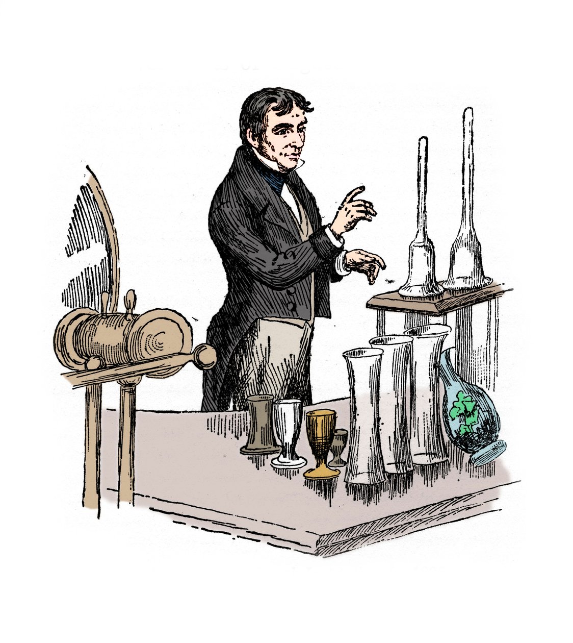 迈克尔·法拉第（Michael Faraday）在20世纪1835年在伦敦皇家学院讲学。 作者 不明