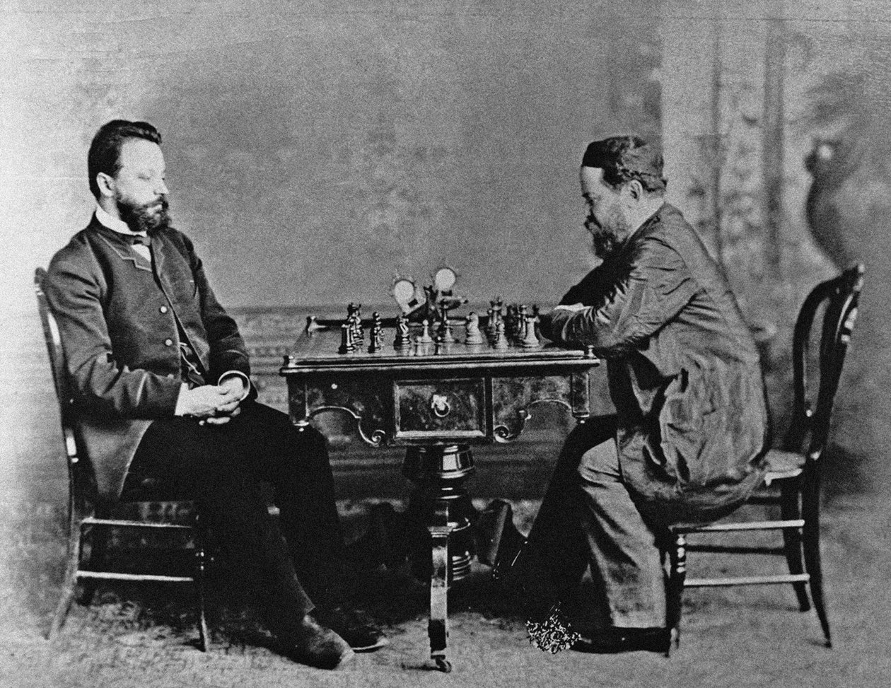 米哈伊尔·奇戈林（Mikhail Chigorin 1850-1908）和威廉·斯坦尼茨（William Steinitz）1836-1900在哈瓦那（1880，1880） 作者 不明