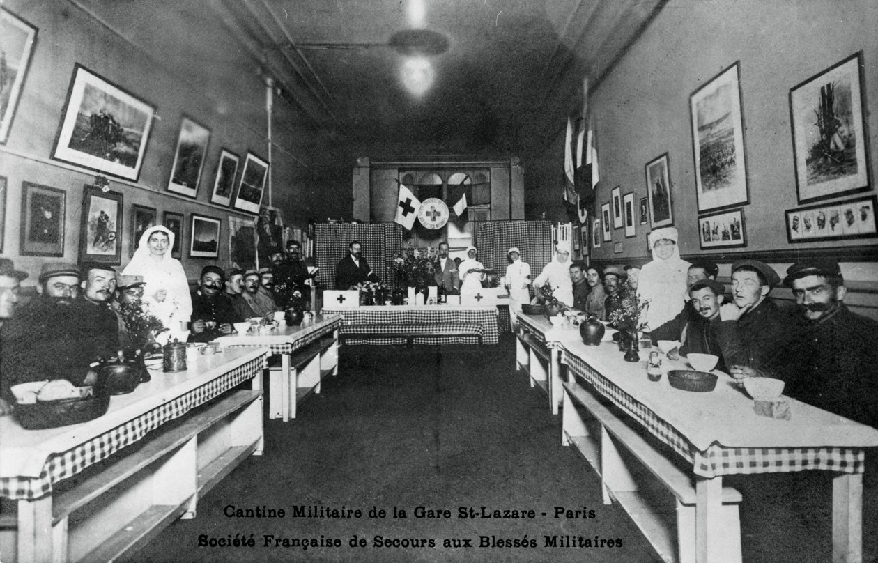 第一次世界大战，巴黎Gare St Lazare军事食堂，1914-1918年 作者 不明
