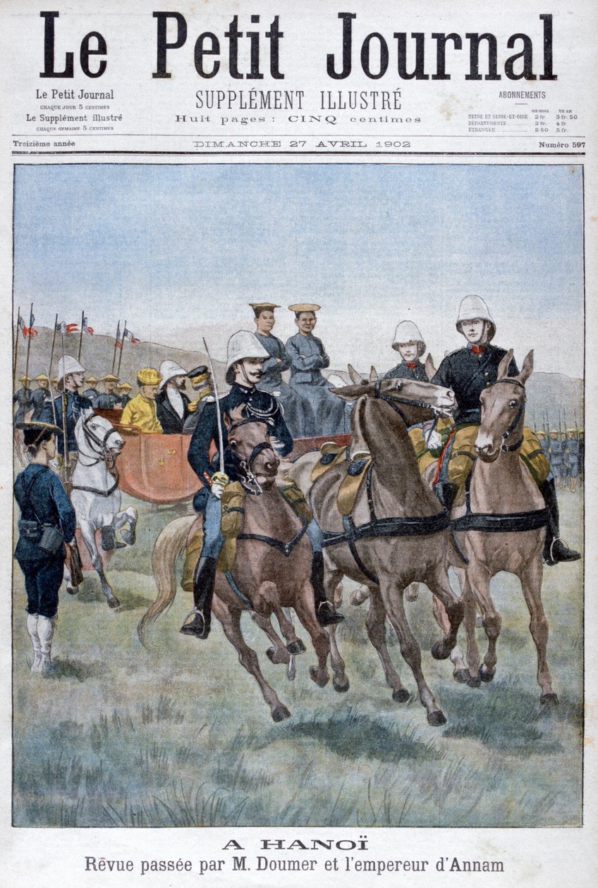 保罗·道默（Paul Doumer）和河南安南皇帝（Anna Emperor）的军事评论，印度河内，1902 作者 不明
