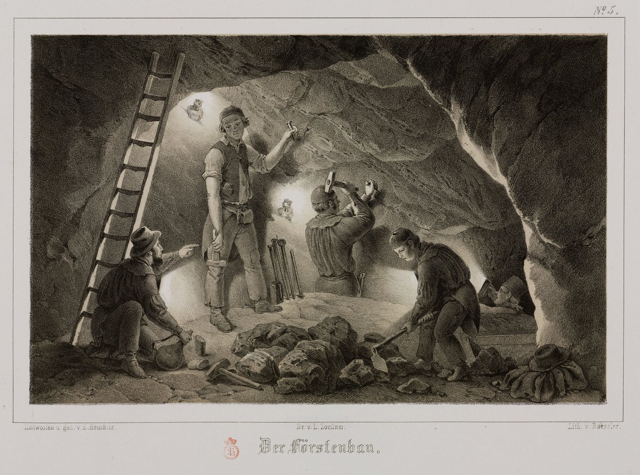 Mining, Metal Ores Miners, Germany, c 1851 作者 不明