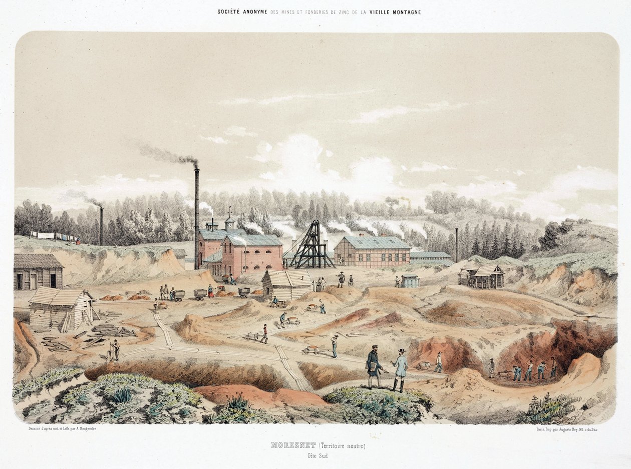 Mining, Metal Ores Zinc mine, Neutral Moresnet (Moresnet neutre) 作者 不明