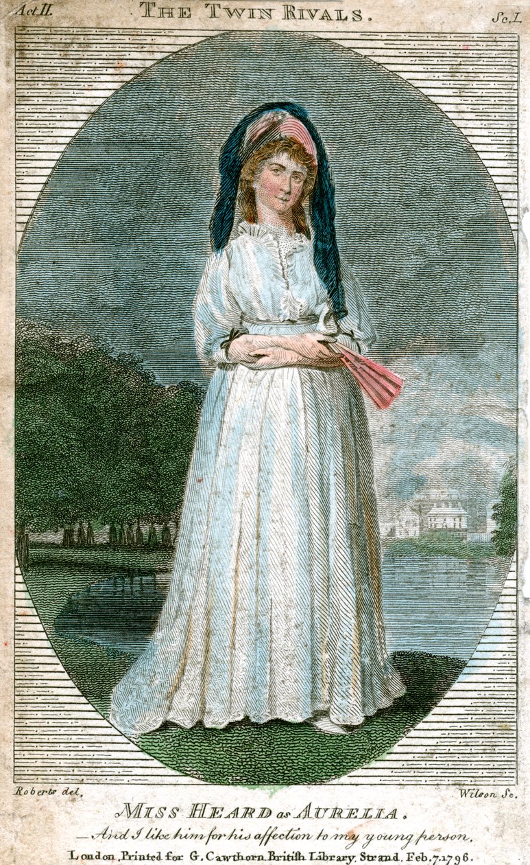 希尔德小姐饰演Aurelia，1796年 作者 不明