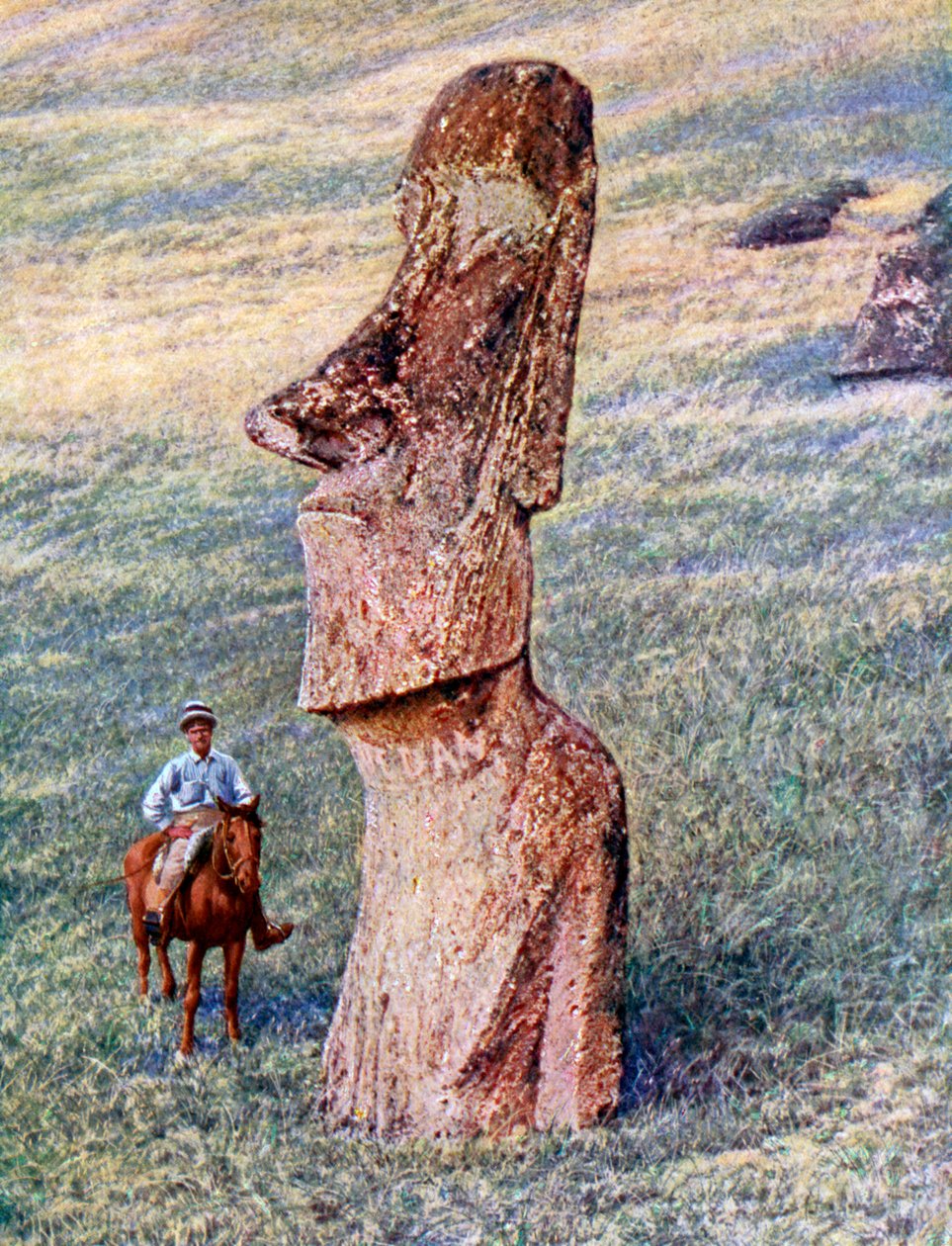 智利复活节岛的摩艾石像，1933-1934年 作者 不明
