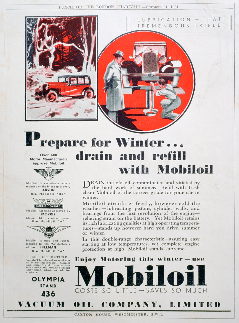Mobiloil机油广告，1931年 作者 不明
