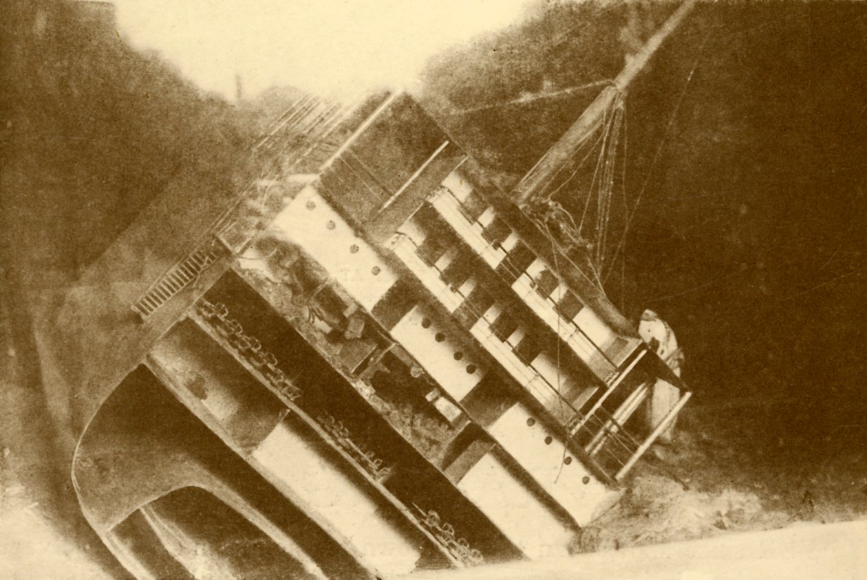 模特儿展示了劳伦特人最初放置的位置，表面以下120英尺，c1930。 作者 不明