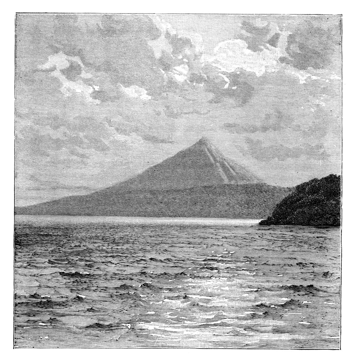 蒙巴乔火山和尼加拉瓜湖岸边，约建于1890年 作者 不明