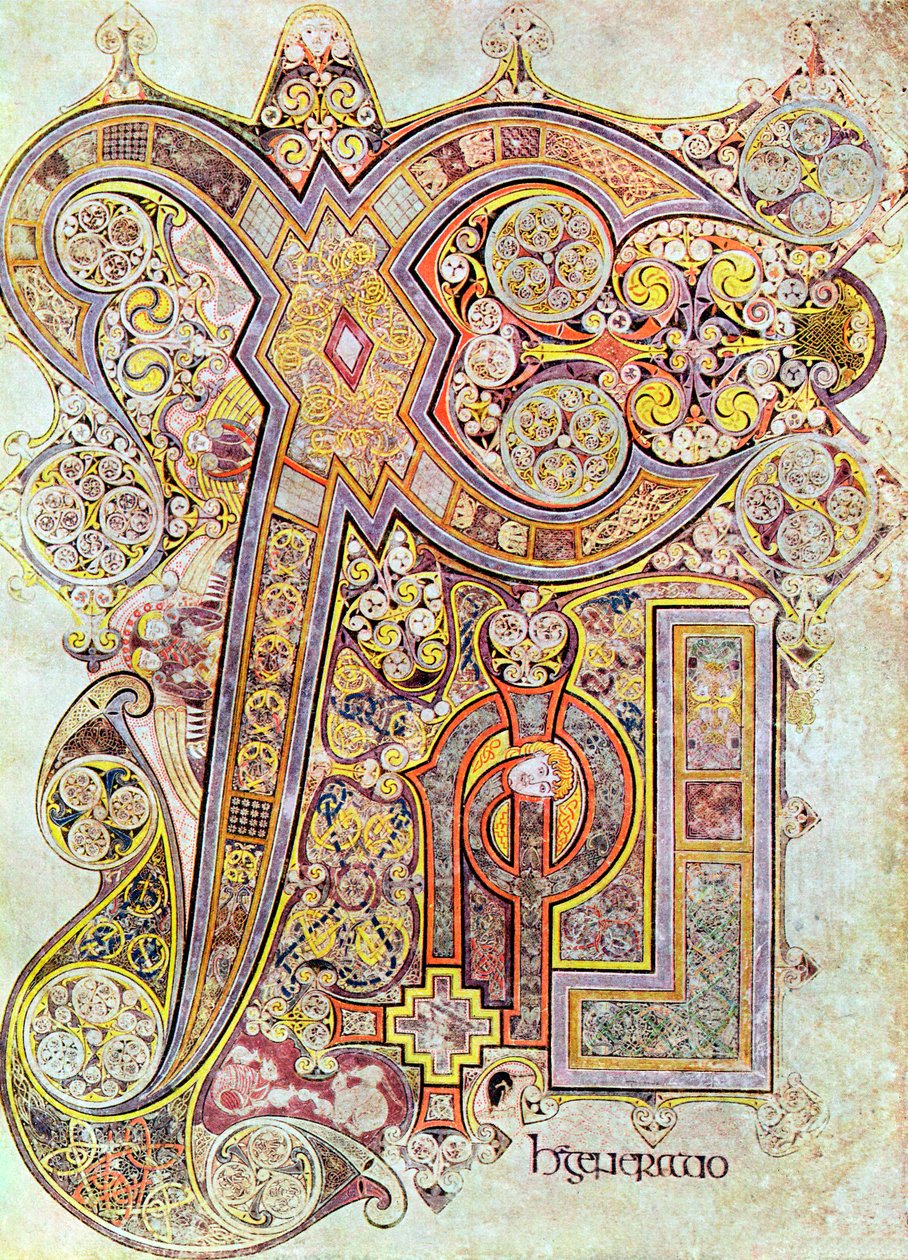 凯尔斯书中的Monogram页，Christi Auteum Generatio，约800。 作者 不明