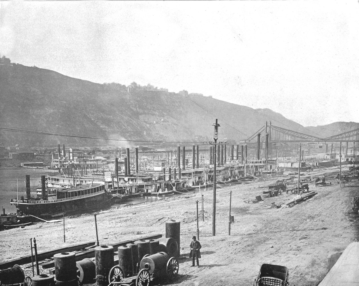 美国宾夕法尼亚州匹兹堡的莫农加希拉码头，约摄于1900年。 作者 不明