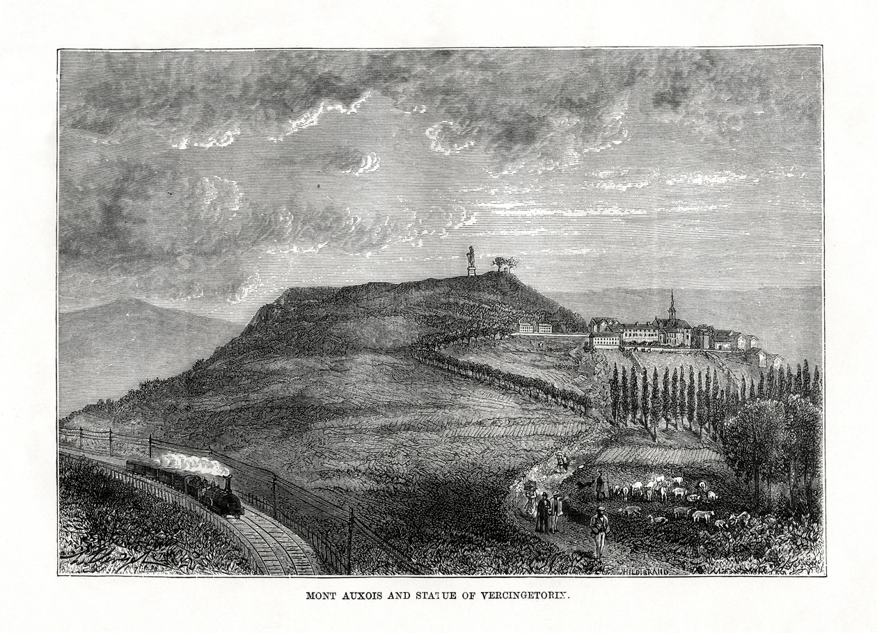 Mont Auxois和法国Vercingetorix雕像，1879年 作者 不明