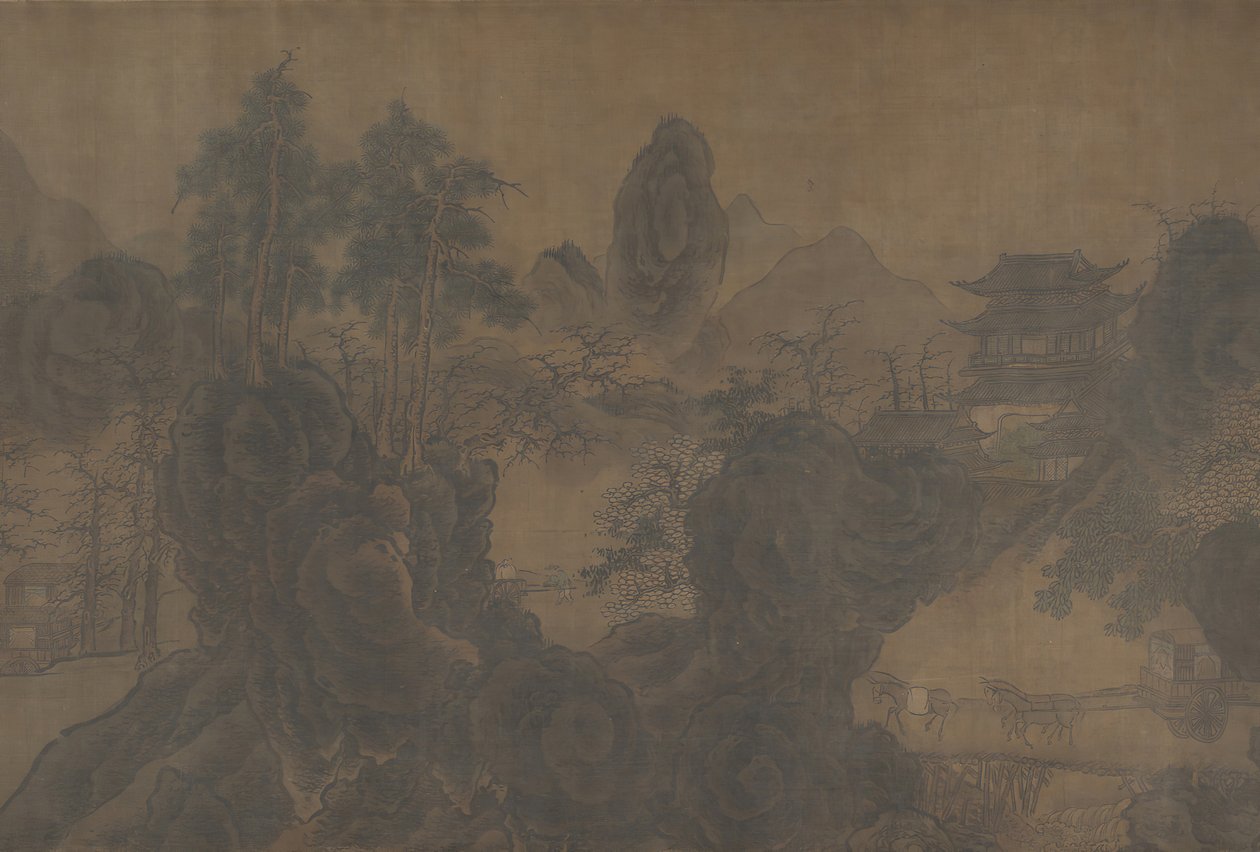 山区风景，可能是17世纪。 作者 不明
