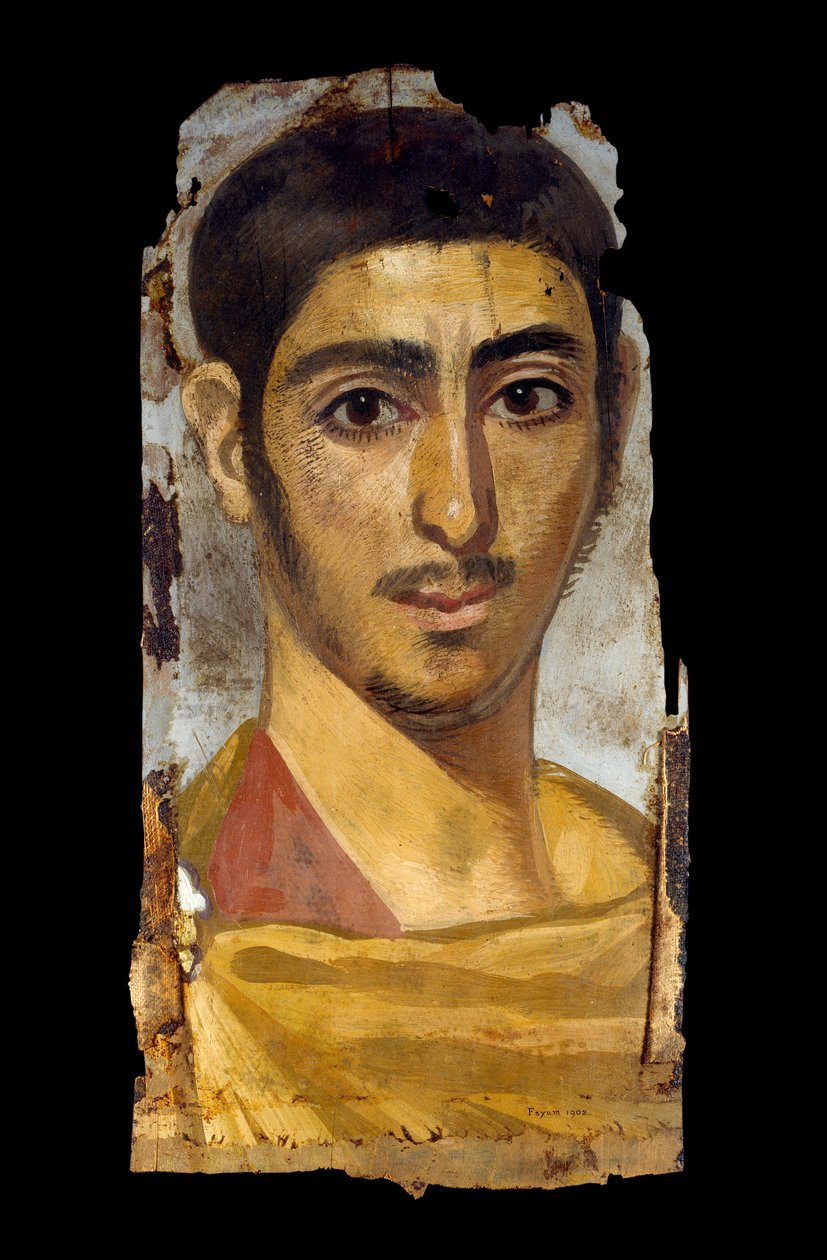 木板上的浮雕肖像：年轻男子，也许是一名士兵，193-235 作者 不明