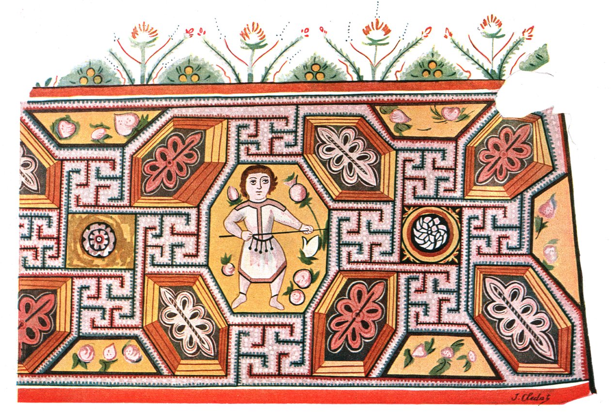 在圣阿波罗修道院的废墟中的壁画，位于埃及巴威特，1928年。 作者 不明