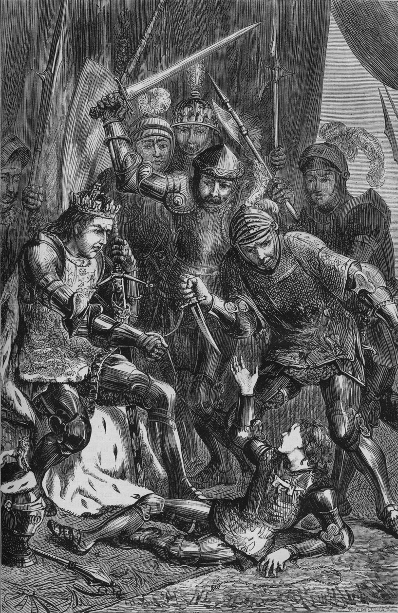 爱德华王子在图克斯伯里（Tewkesbury）的谋杀案，1471年5月4日，c1880 作者 不明