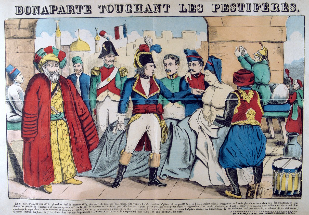 拿破仑·波拿巴（Napoleon Bonaparte），19世纪，1799年3月11日，参观雅法的瘟疫袭击 作者 不明