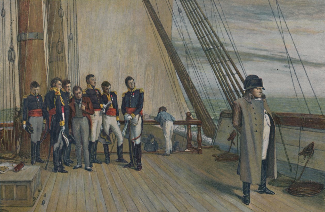 1815年7月，1896年，拿破仑登上HMS Bellerophon号。 作者 不明