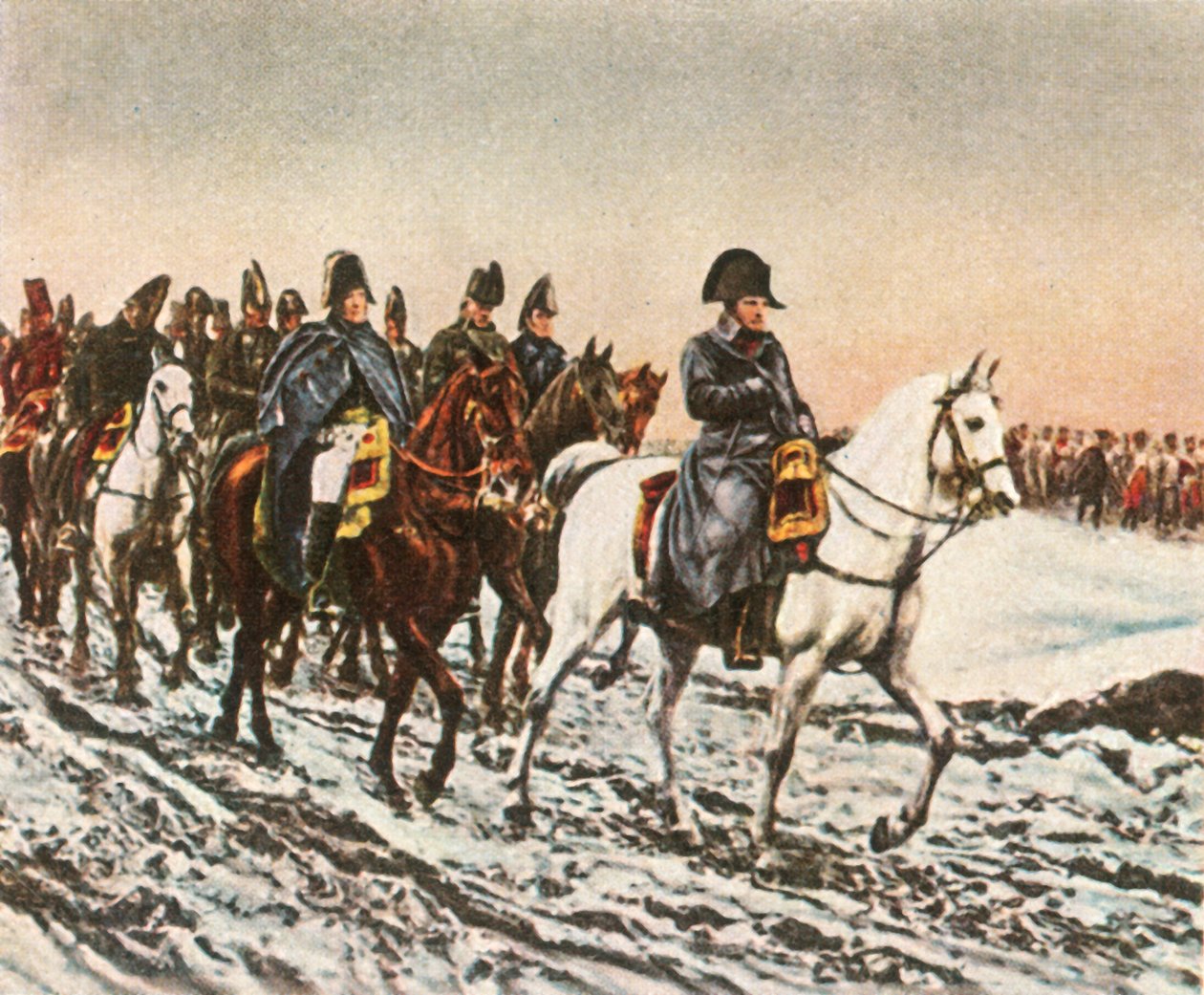 拿破仑撤退到1812年的Berezina，1936年。 作者 不明
