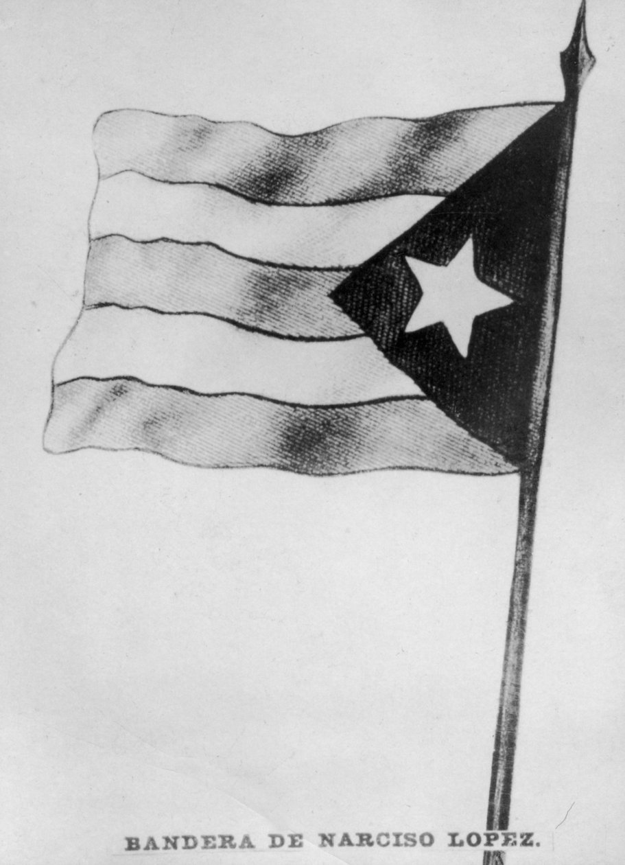 纳西索·洛佩兹（Narciso Lopezs）国旗，1850年代，1920年代 作者 不明