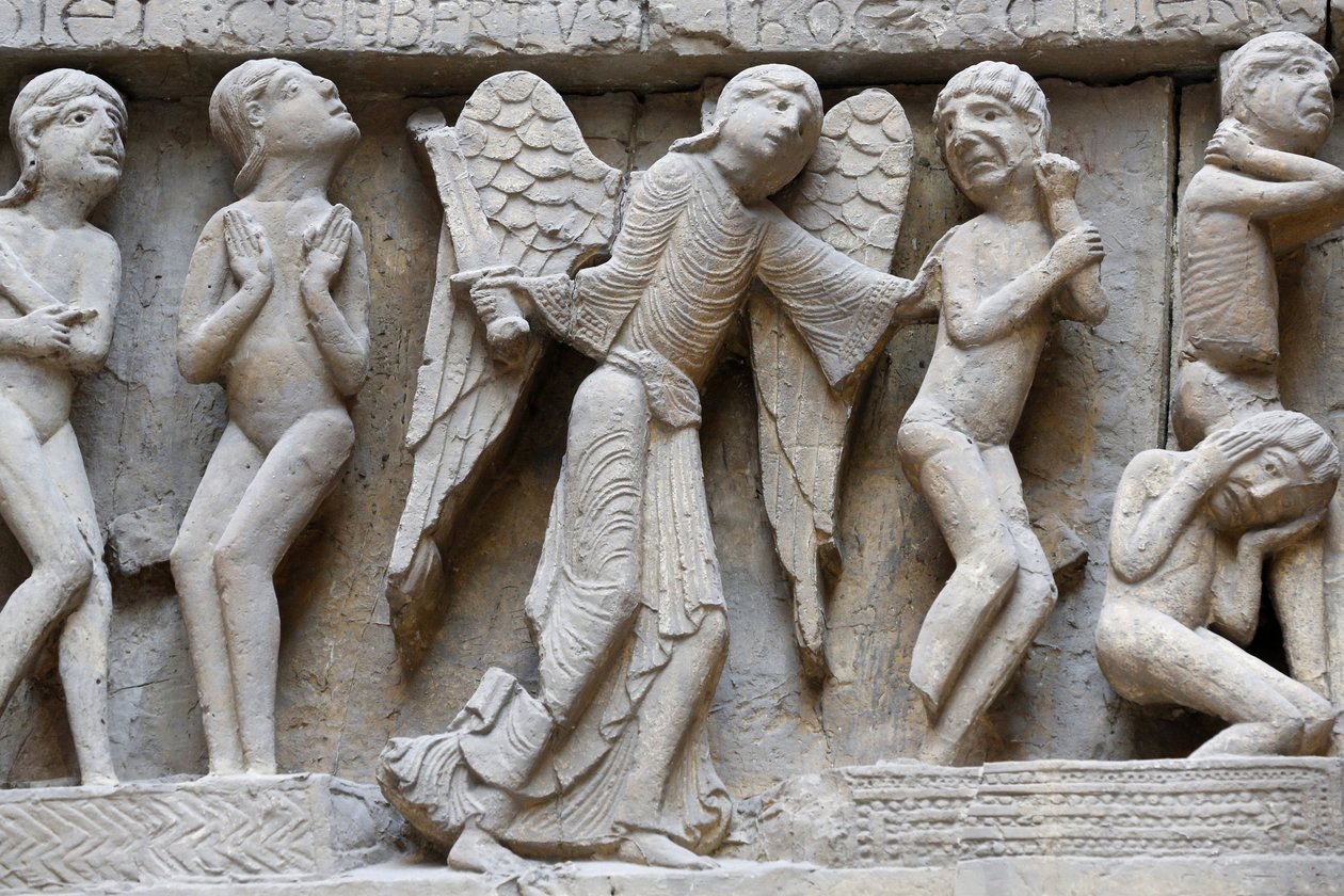 National Museum of French monuments. Saint Lazare cathedral, Autun. Western facade. The Last Judgement. Cast. Close-up, Paris, France 作者 不明