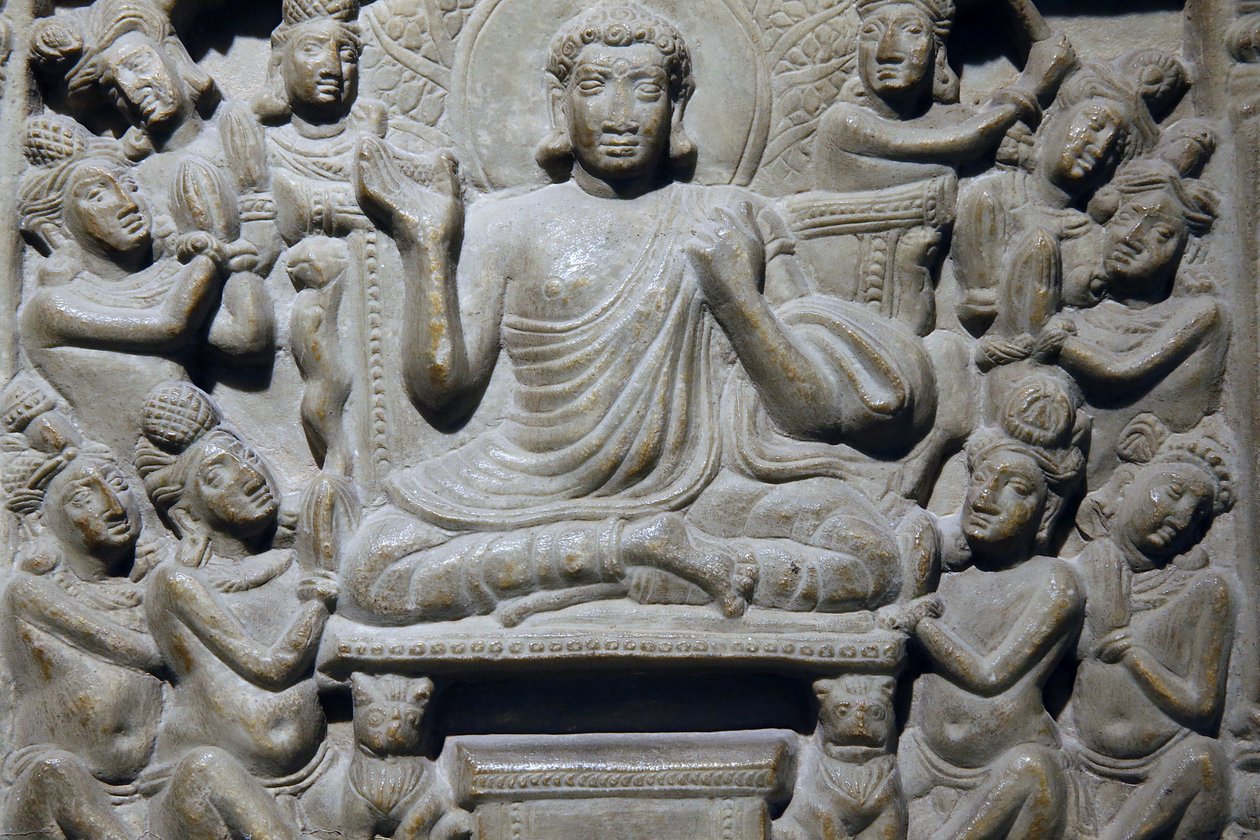 National museum of India, Delhi. Ayaga frieze depicting scenes from Buddha