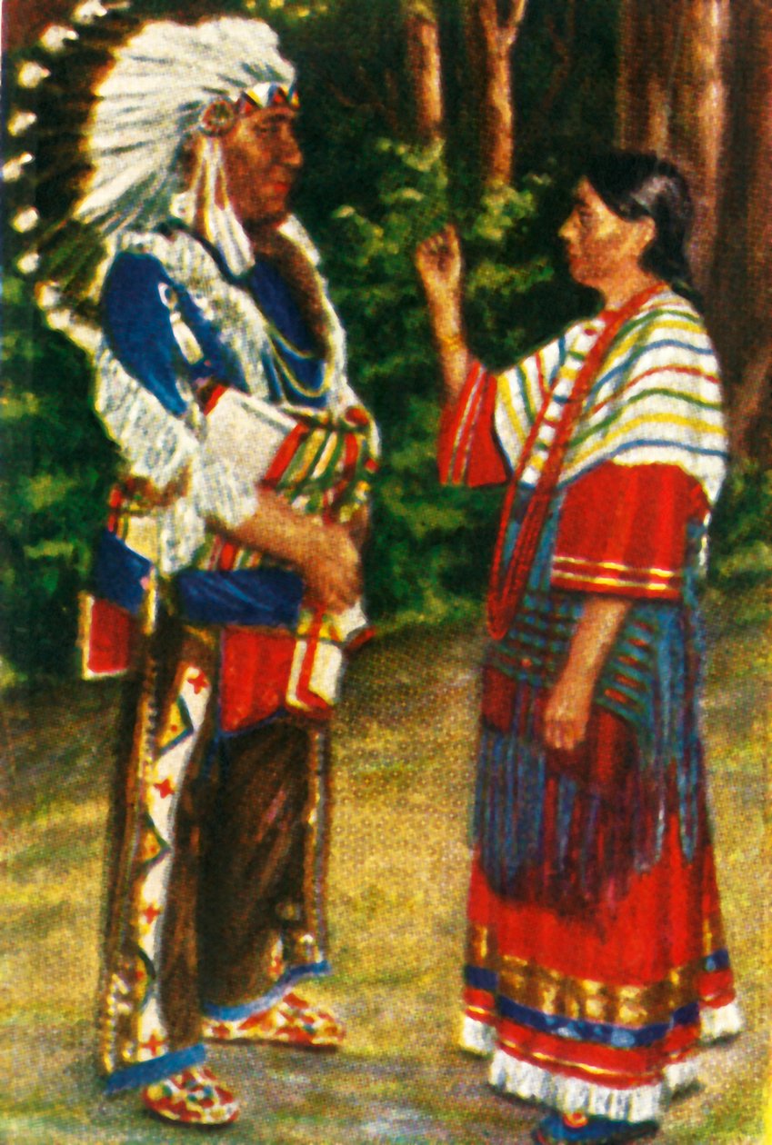 美国原住民夫妇，c1928。 作者 不明