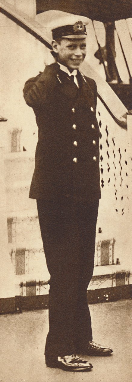 1912年，维多利亚和阿尔伯特皇家游艇上的海军学员阿尔伯特亲王，1937年 作者 不明