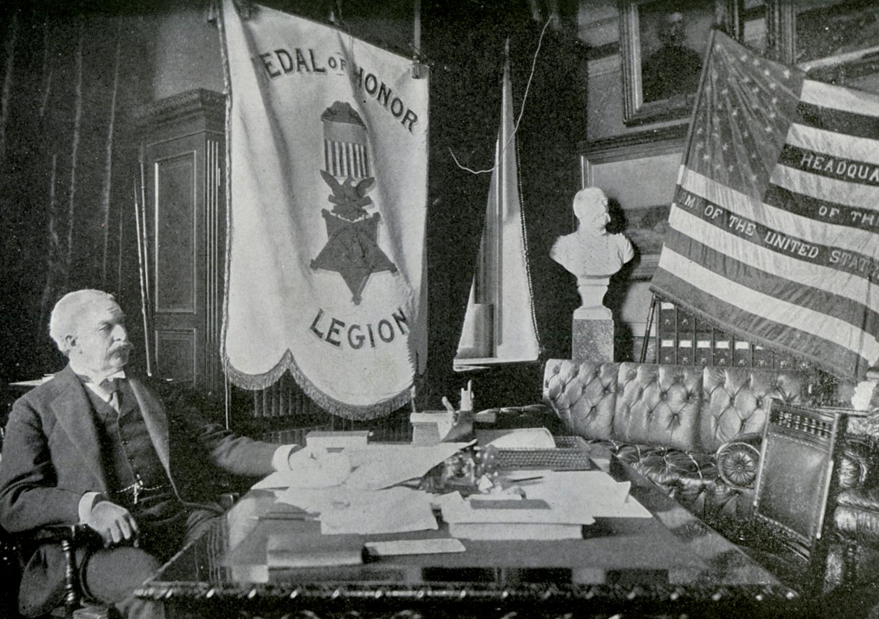 美国陆军将军纳尔逊·阿米尔（Nelson A Miles），1898年在其总部 作者 不明