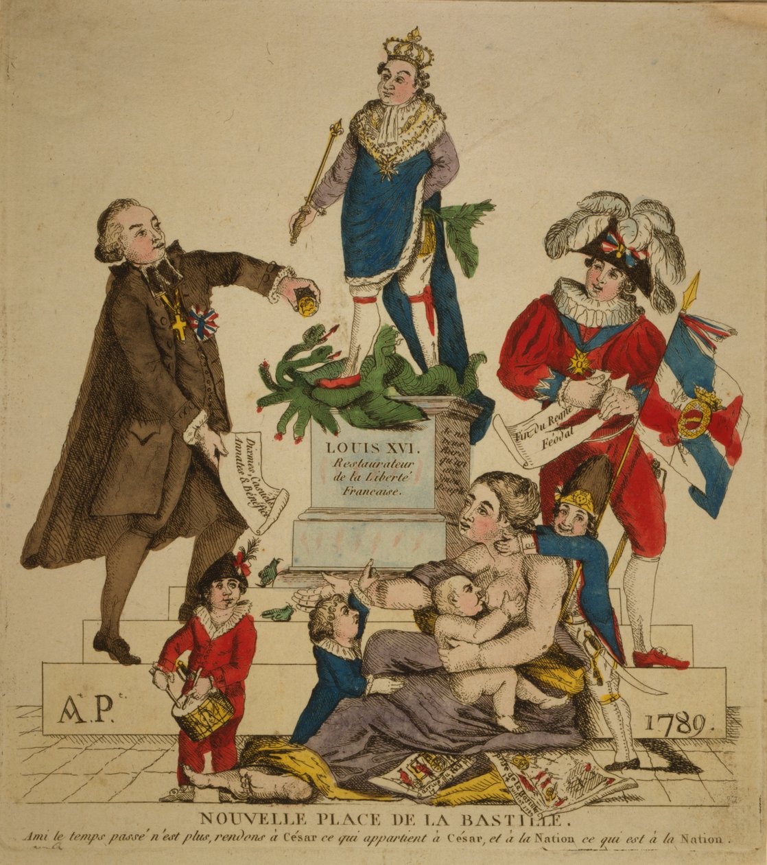 新巴士底狱广场，1789年。 作者 不明