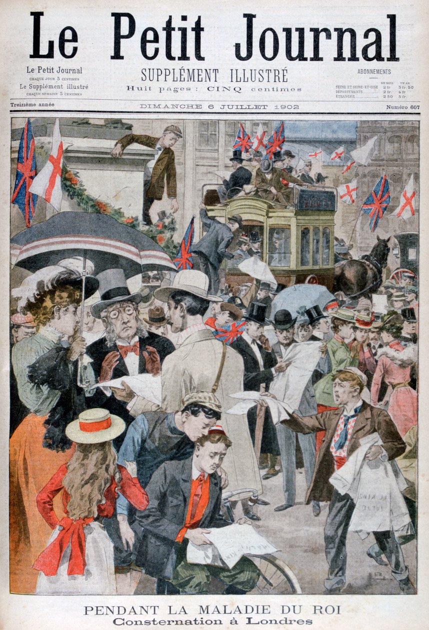 1902年爱德华七世国王患病的新闻在伦敦 作者 不明