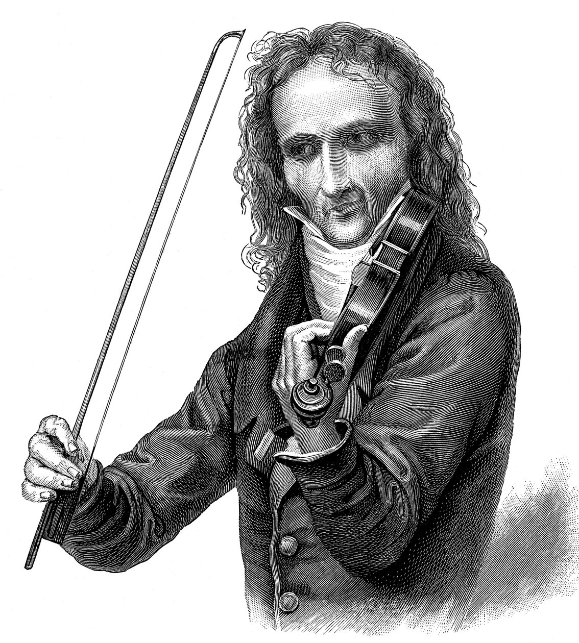 尼古拉·帕加尼尼（NiccolòPaganini），意大利小提琴家，暴力和作曲家，1830年代。 作者 不明
