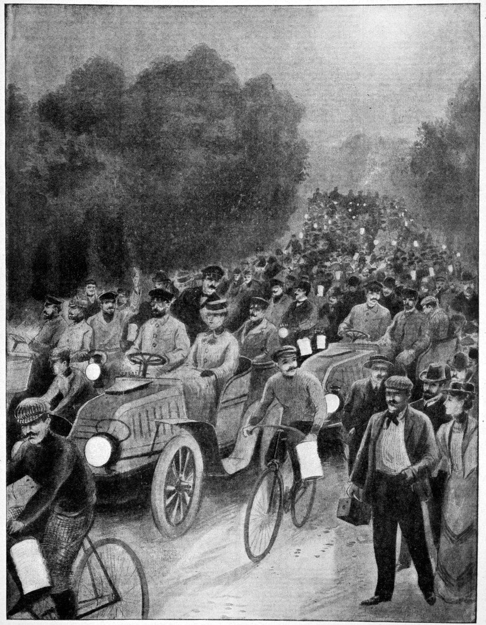离境之夜，巴黎到维也纳比赛，1902年 作者 不明