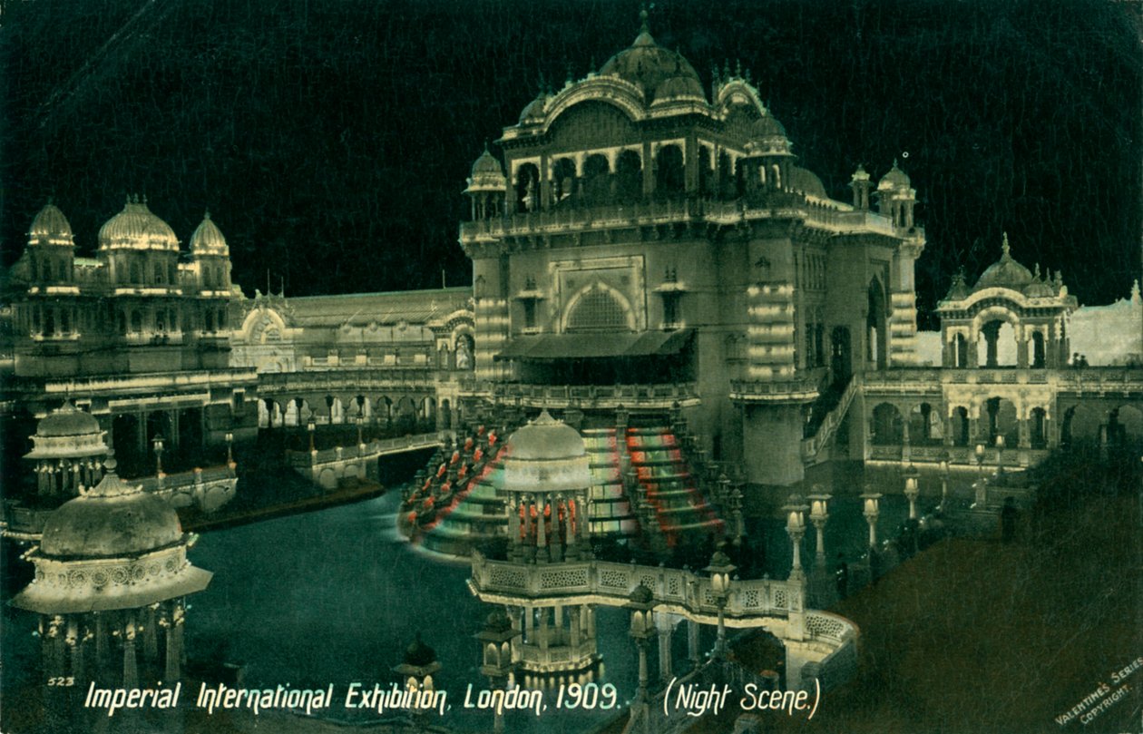 1909年在伦敦白城举行的帝国国际展览中的夜景 作者 不明