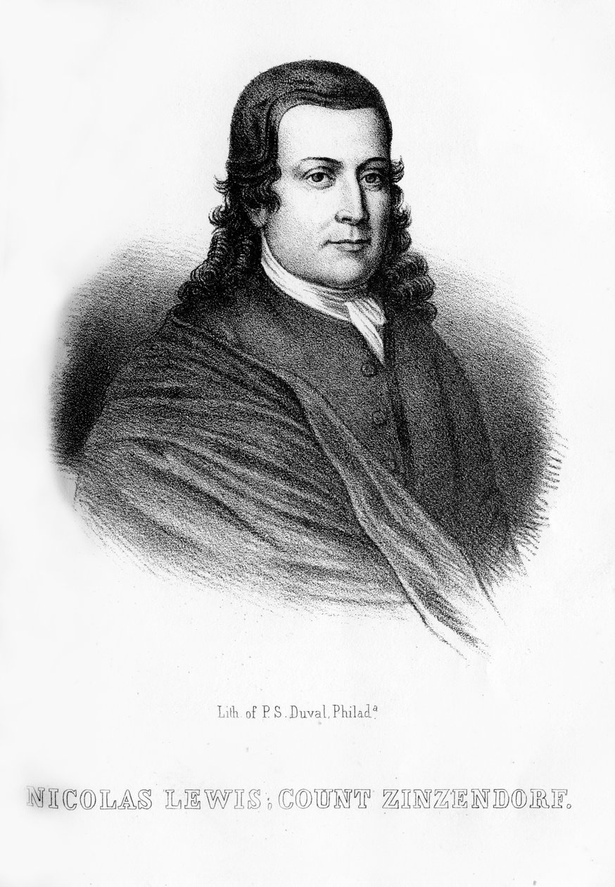 Nikolaus Ludwig von Zinzendorf，德国宗教和社会改革家，1854年 作者 不明
