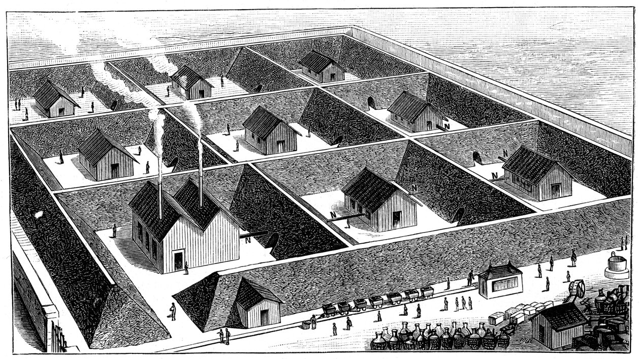 硝酸甘油加工厂，炸药工厂，瓦尔博尔米达，意大利岑吉奥附近，1888年 作者 不明