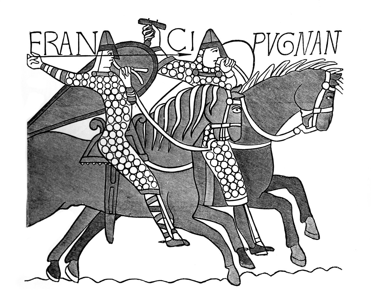 诺曼底骑士（Baymanx Tapestry），c1070年代，1870年 作者 不明