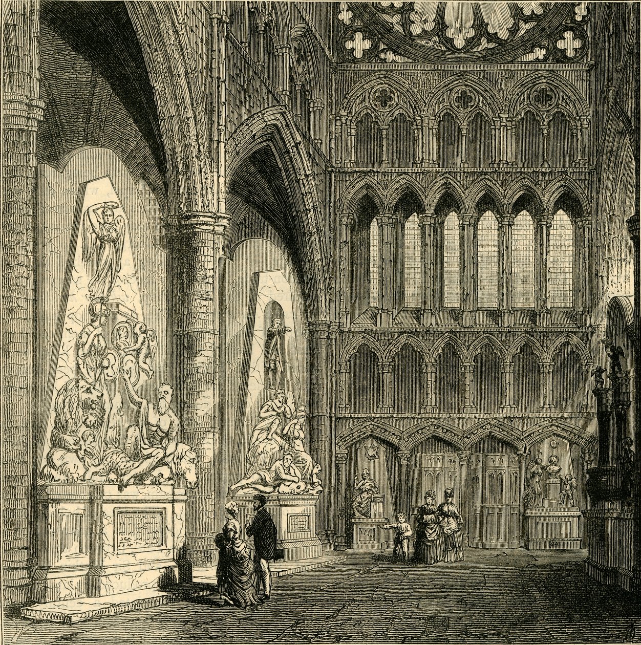 威斯敏斯特大教堂的北Transept，1830年，1881年。 作者 不明