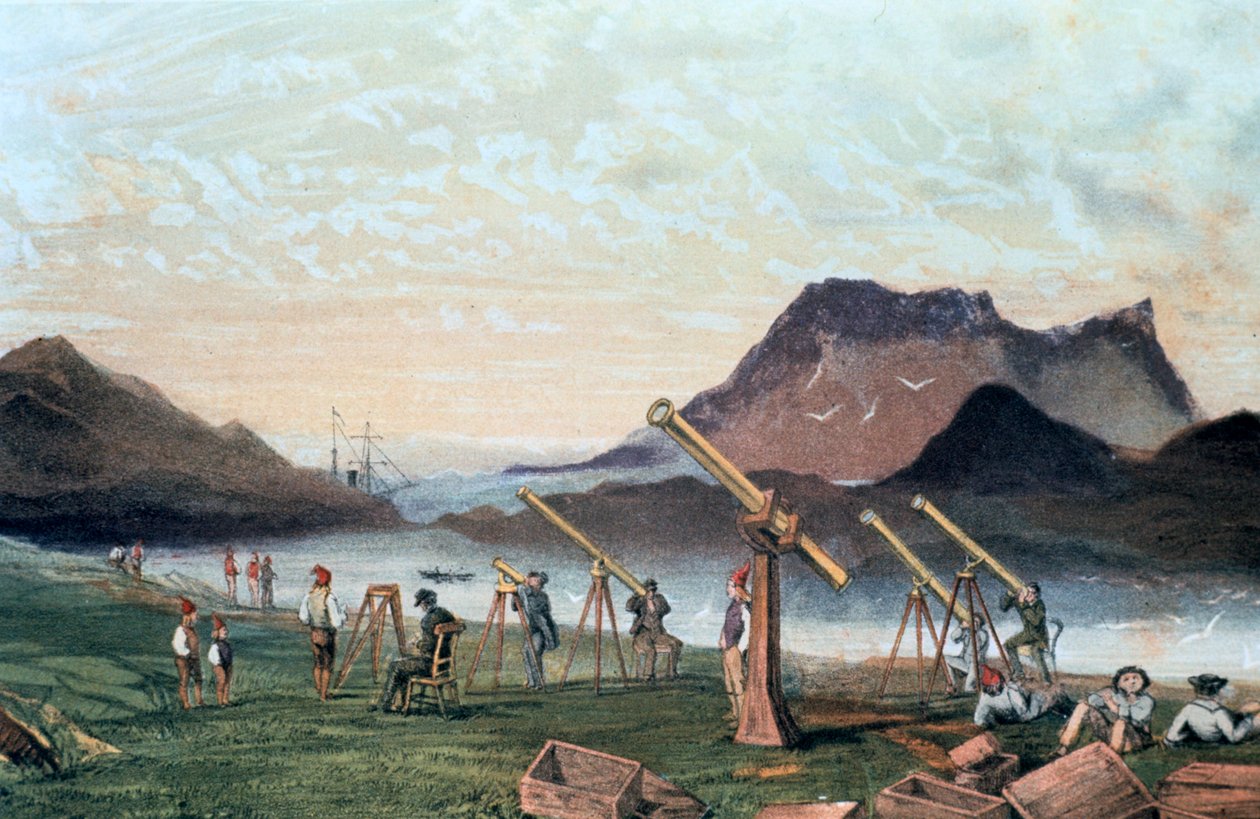 观测日全食，1851年至1857年 作者 不明