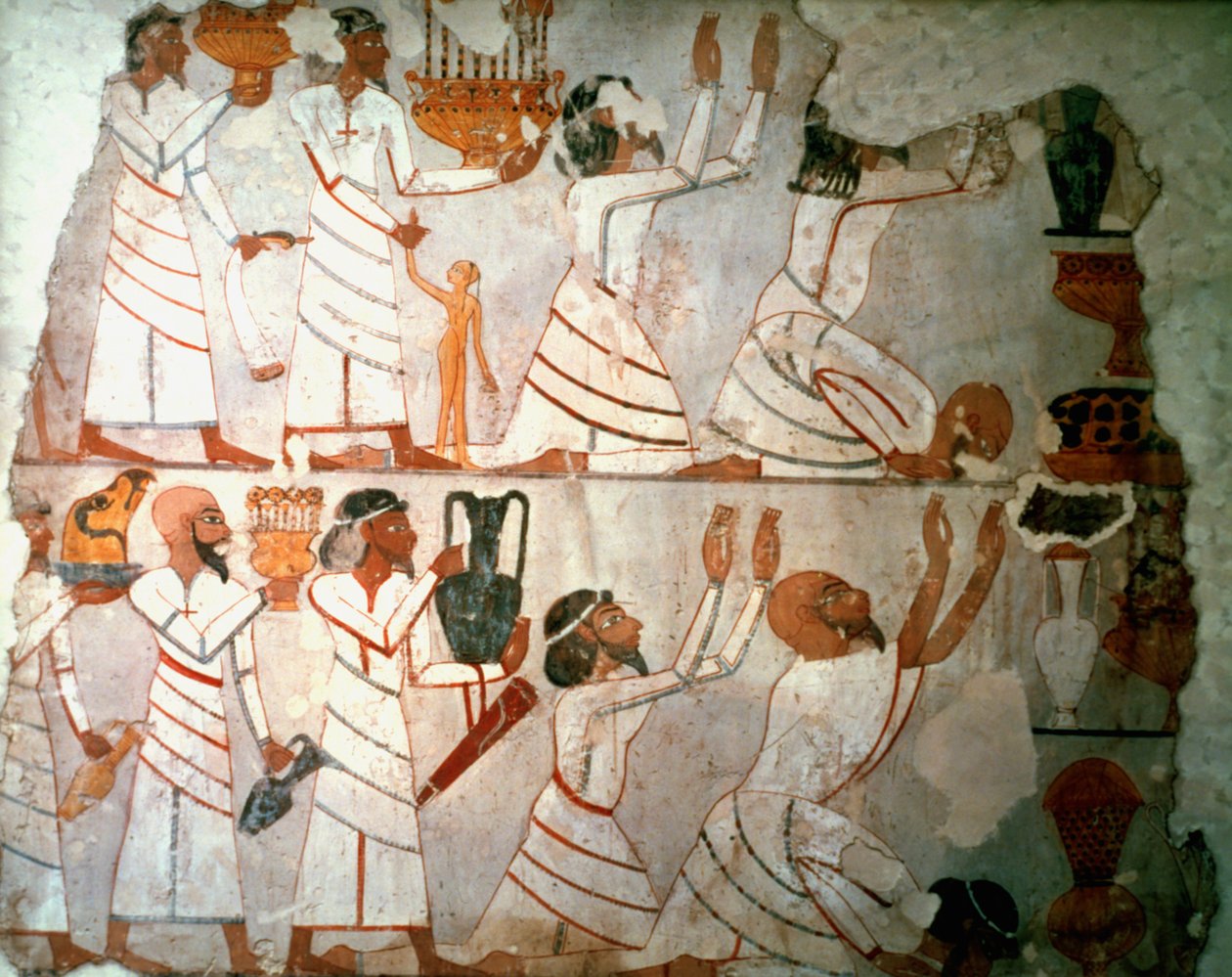 祭品场景，壁画，埃及 作者 不明
