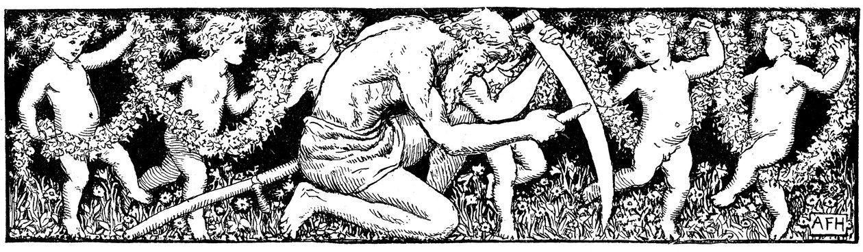 时间老人在磨他的镰刀，1891年 作者 不明