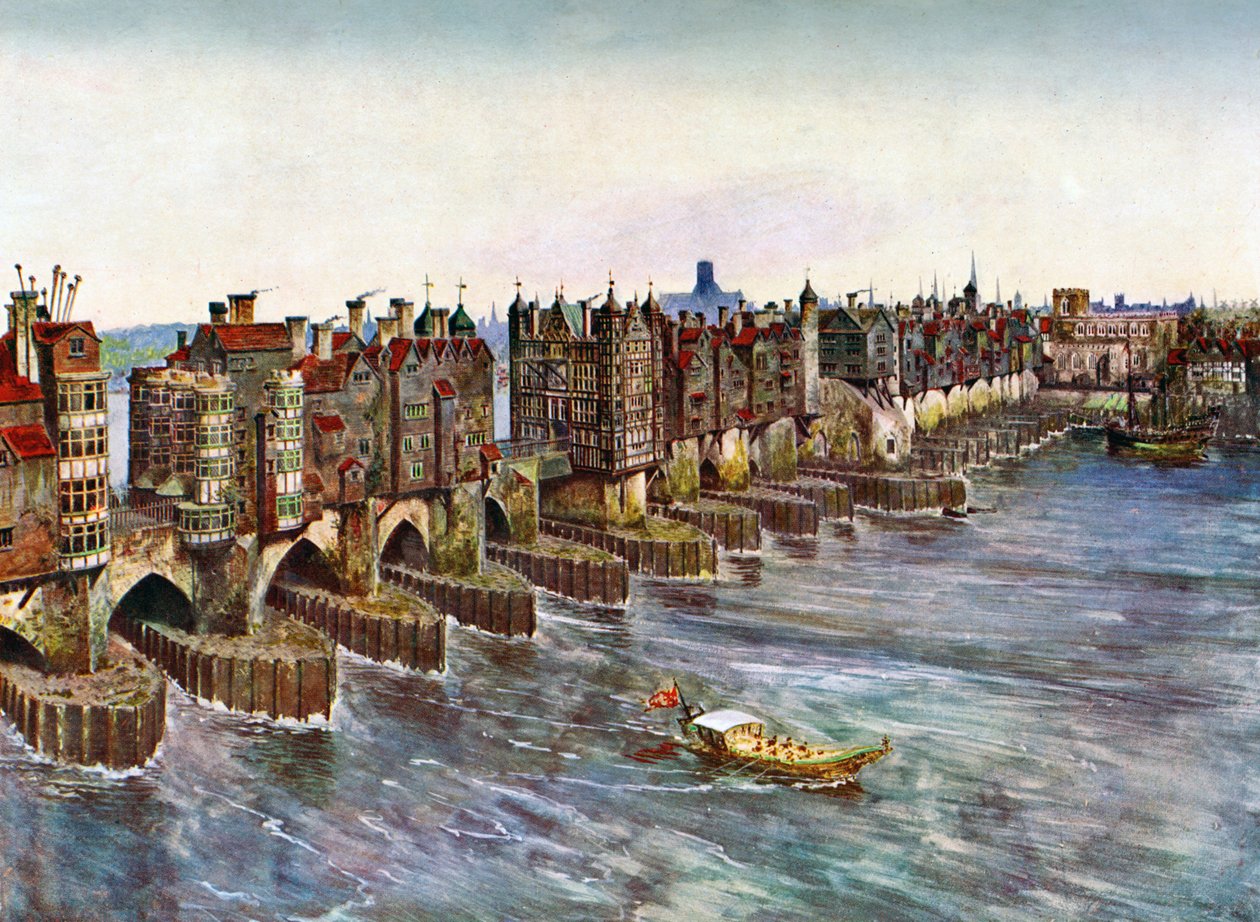 旧伦敦桥，约1630年，c1900-1920年 作者 不明