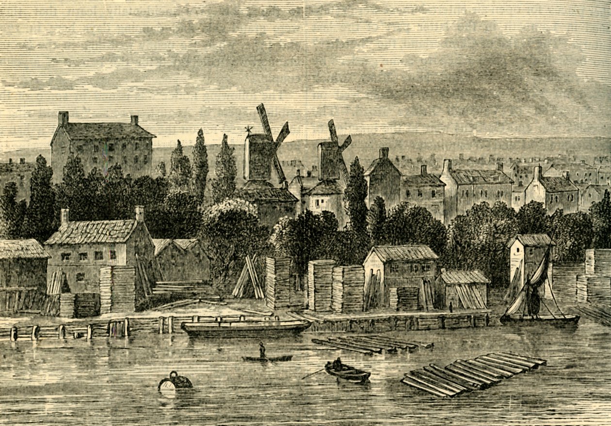 兰贝斯（Lambeth）的旧风车，约1750年，建于1878年。 作者 不明