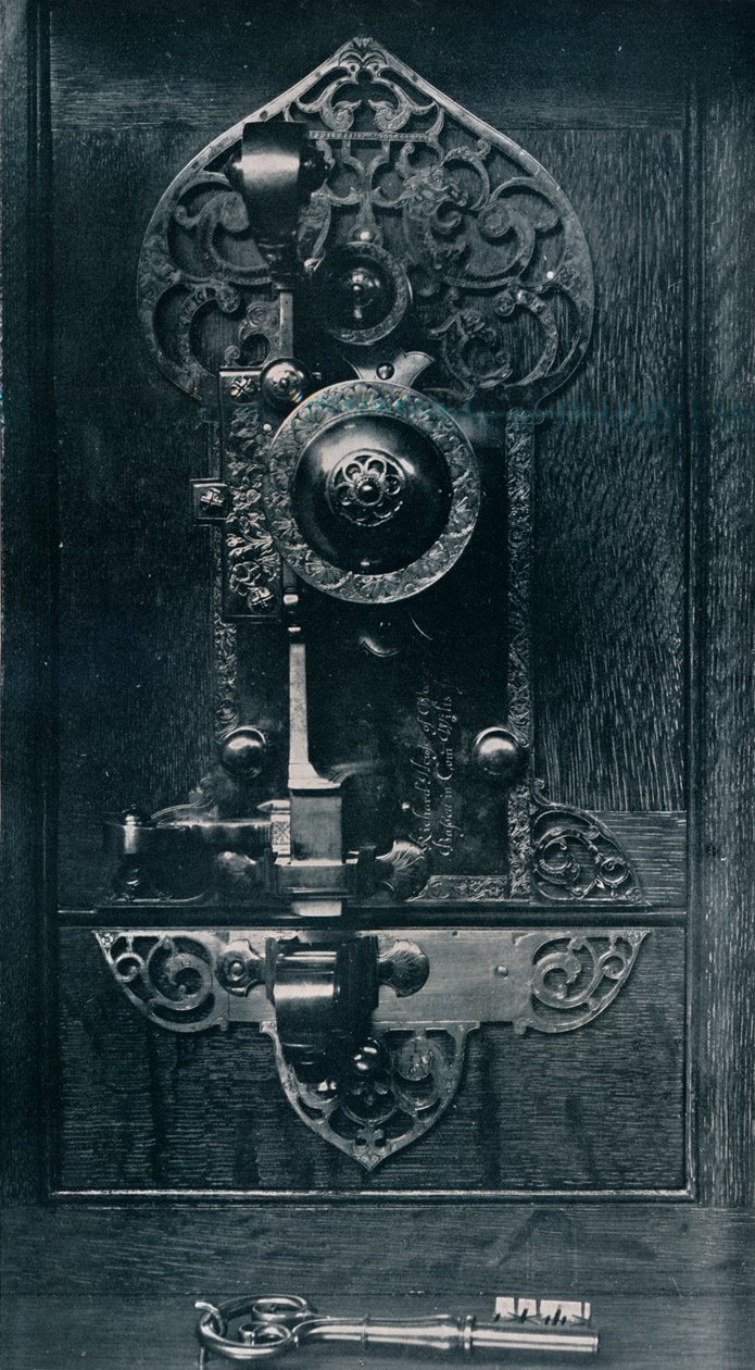 奥利弗·克伦威尔（Oliver Cromwells）便携式钢制锁，大约在17世纪，1904年 作者 不明