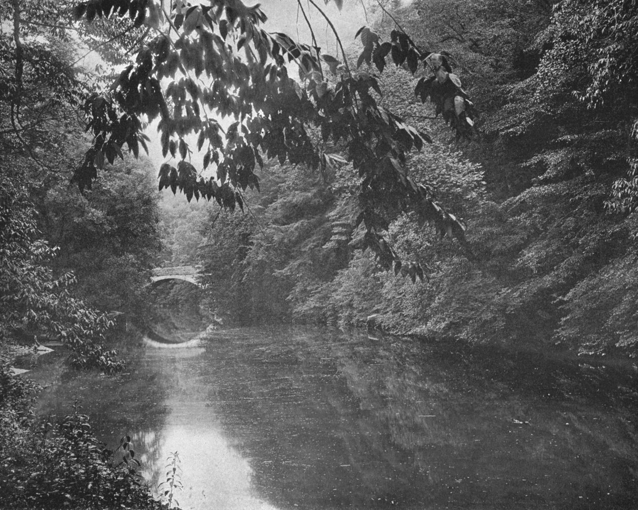 美国，费城，费尔芒特公园，Wissahickon Creek，摄于1900年。 作者 不明